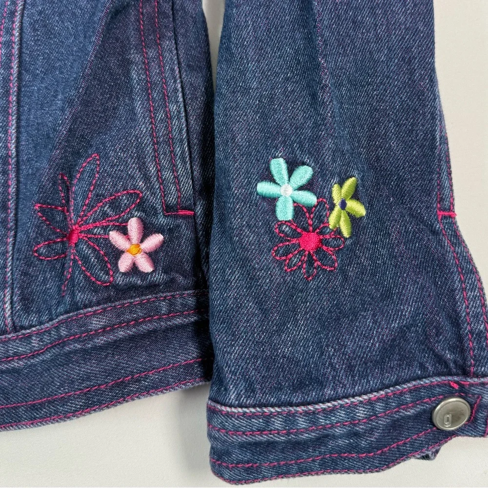 VINTAGE‎ GYMBOREE Girls 2001 Floral Embroidered Denim Jacket 7 Years Cottagecore